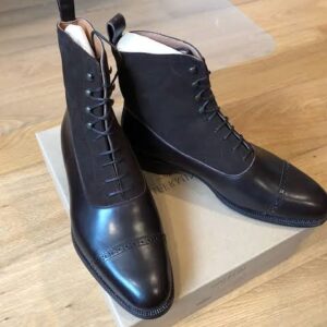 Black Suede Leather Boots for Men Black Lace up Dress Boots