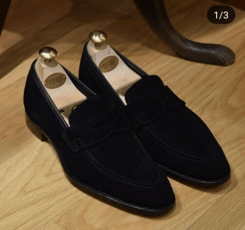 Black Suede Penny Loafer Slip on Shoes for Men Casual Shoes