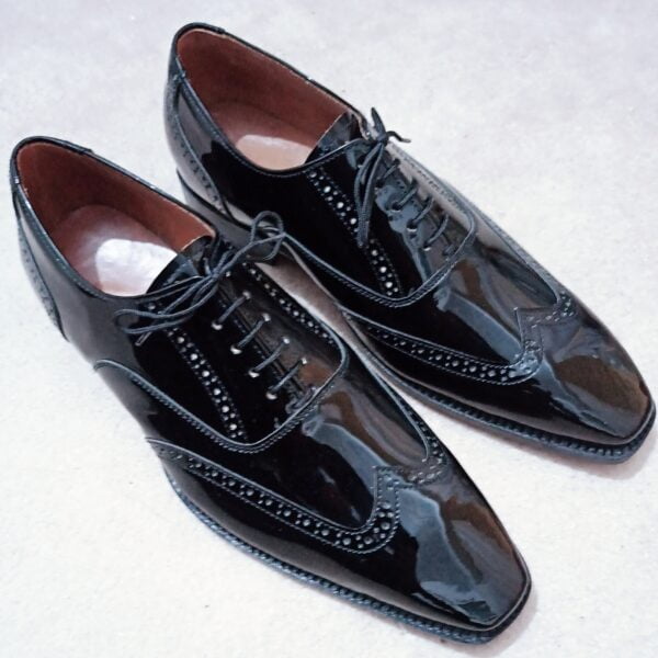 Oxford Black Patent Leather Dress Shoes for Mens