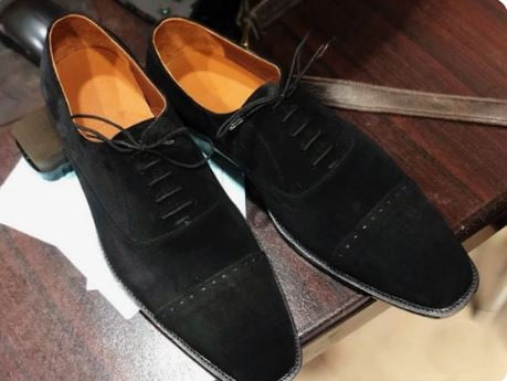 Oxford Black Suede Leather Shoes for Men Black Dress Shoes