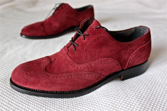 Oxford Red Suede Leather Dress Shoes for Men Fashion Shoes