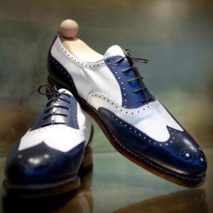 white and navy shoes mens