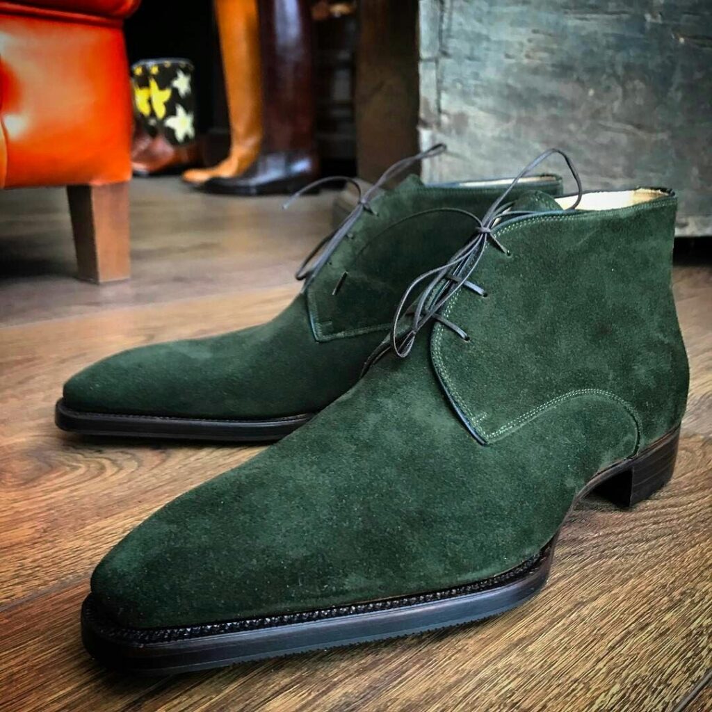 suede green boots