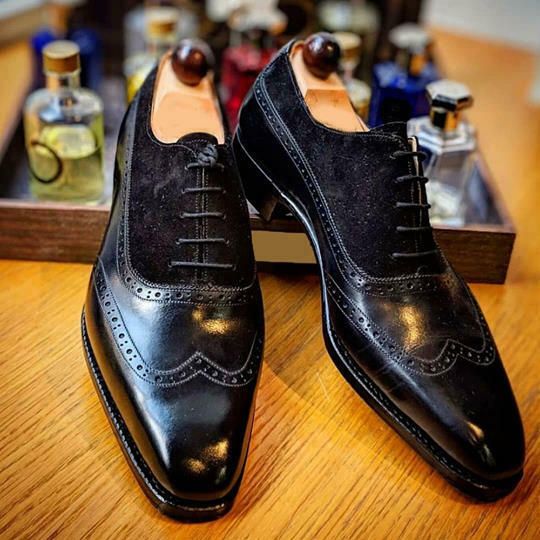 Black Patent Leather Shoes for Men Black Suede Dress Shoes