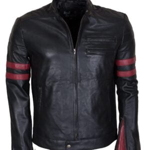 Stylish Mens Fashion Cowhide Black Leather Jacket