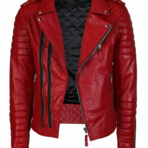 Rockstar Street Fashion Red Leather Jacket for Men