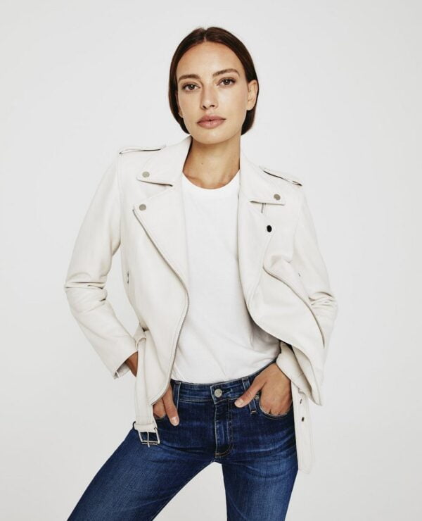 White Women Leather Jacket