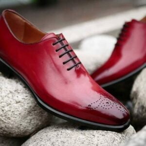 Oxford Burgundy Dress Shoes for Men Brogue Shoes