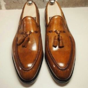 Brown Tassel Leather Shoes