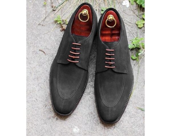 Oxford Gray Leather Suede Derby Shoes for Men Fashion Shoes