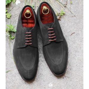 Oxford Gray Leather Suede Derby Shoes for Men Gray Dress Shoes