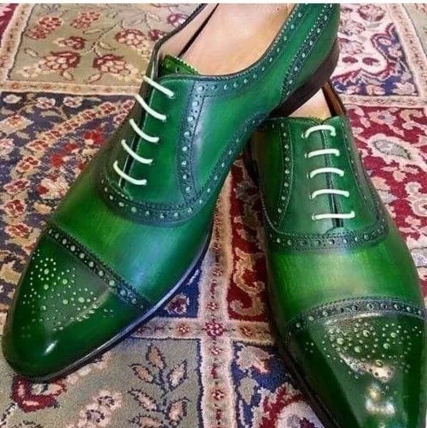Spectator Green Wedding Shoes for Men Fashion Brogue Shoes