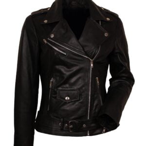 SBlack Leather Jacket for Women