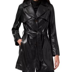 Black Short Coat for Women Trench Coat