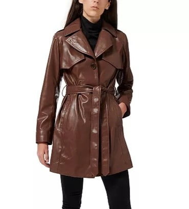 Brown Short Coat for Women Trench Coat