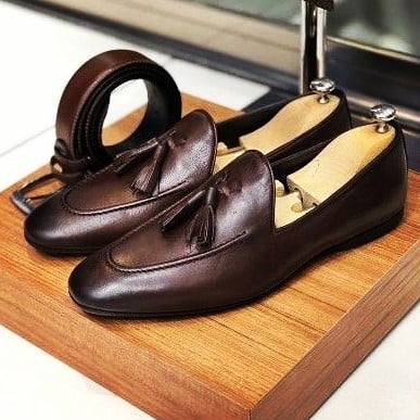 brown tassel loafer slip on shoes