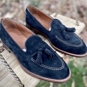 Navy Blue Tassel Loafers Slip on Shoes for Men Casual Shoes
