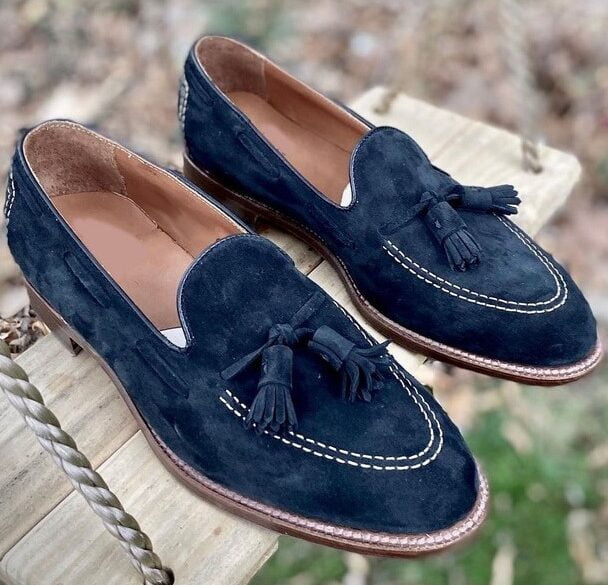 Blue for Men Pollini Leather Loafer in Dark Blue Mens Shoes Slip-on shoes Loafers 