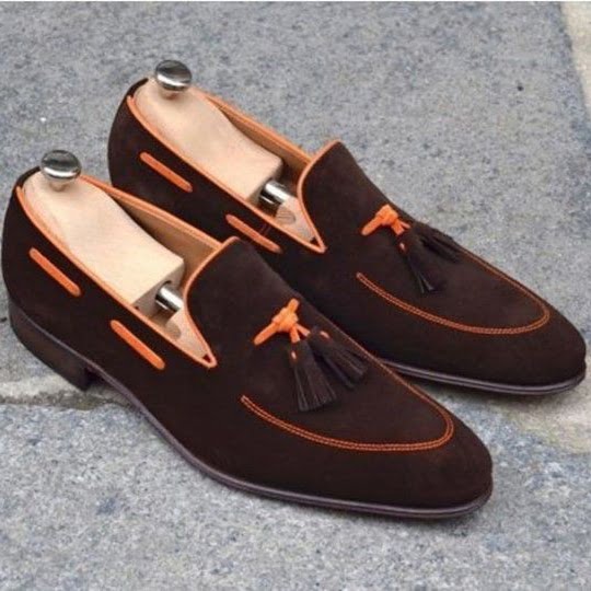 Brown Suede Fashion Shoes for Men Brown Dress Shoes