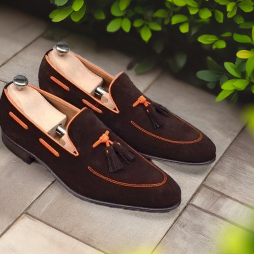 Brown Suede Fashion Shoes for Men Brown Dress Shoes