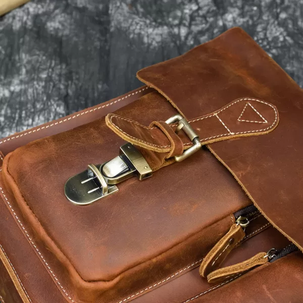 Brown Laptop Messenger Bag Crazy Horse Leather Briefcase