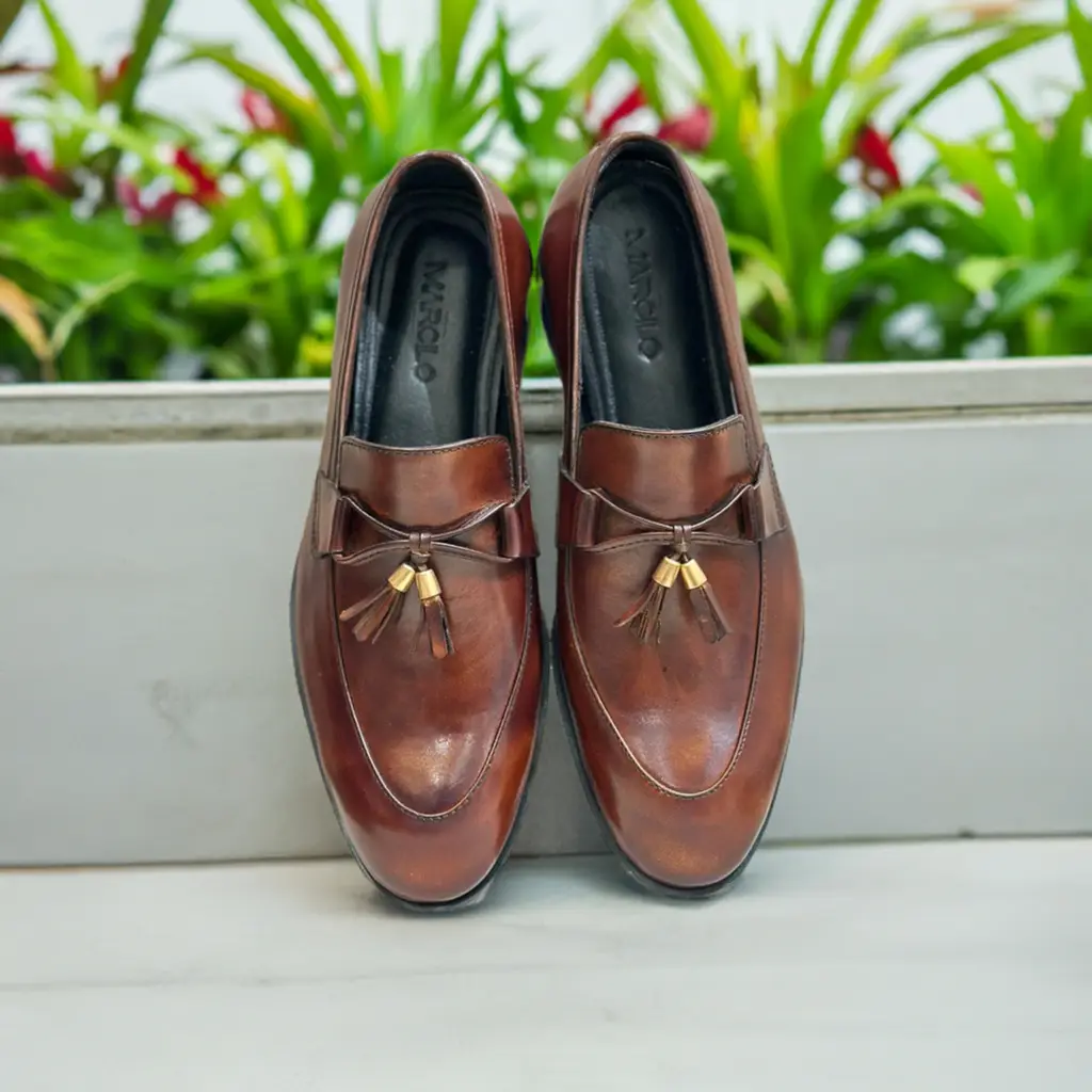 Brown-Slip-on-Tassel-Loafers-  display picture 1